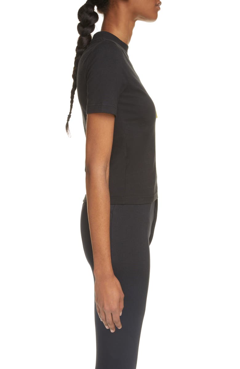 Balenciaga Sticky Note Mock Neck Stretch Cotton T-Shirt, Alternate, color, 