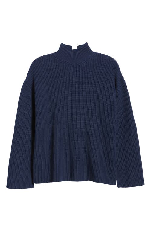 Rails Sanna Turtleneck Merino Wool & Cotton Sweater In Dark Slate