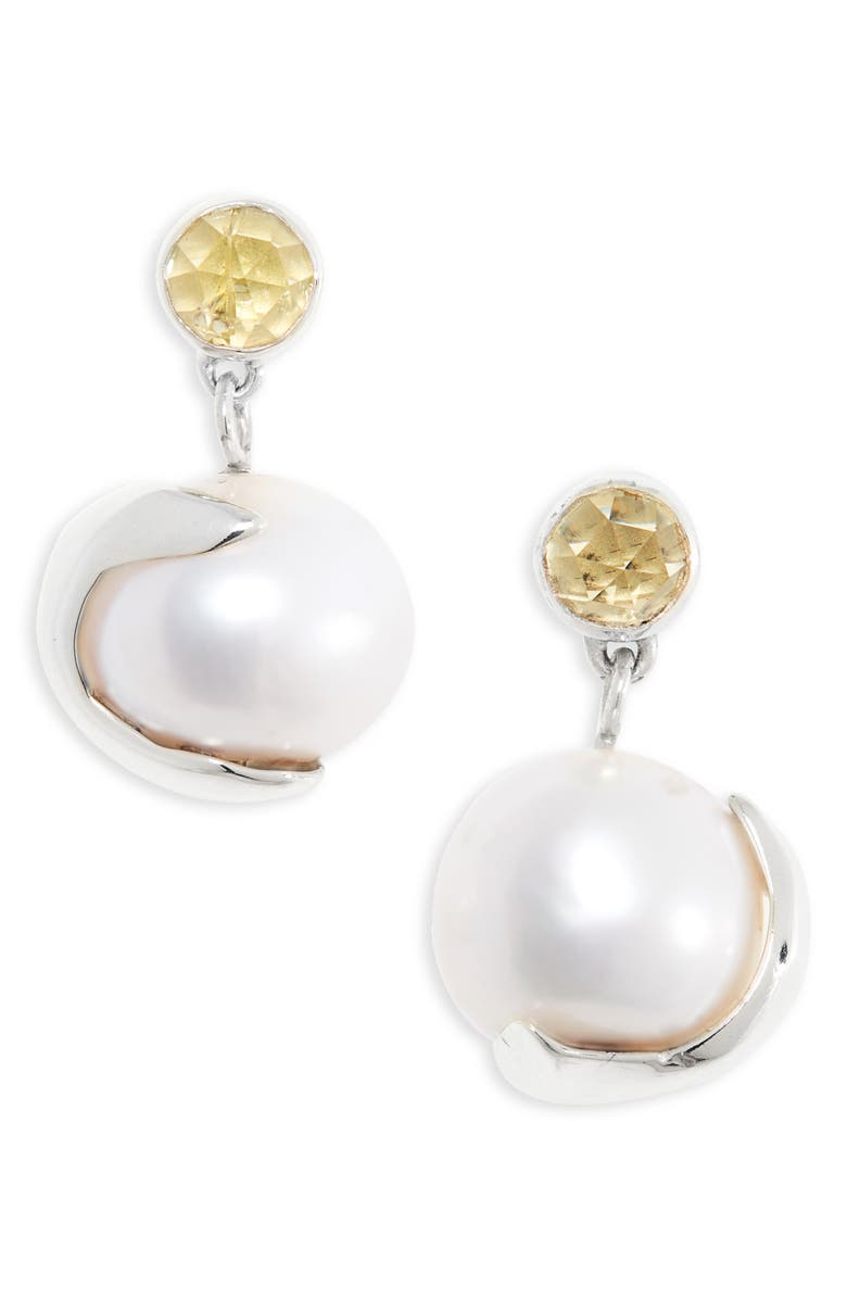 FARIS Pomme Pearl Drop Earrings, Main, color,