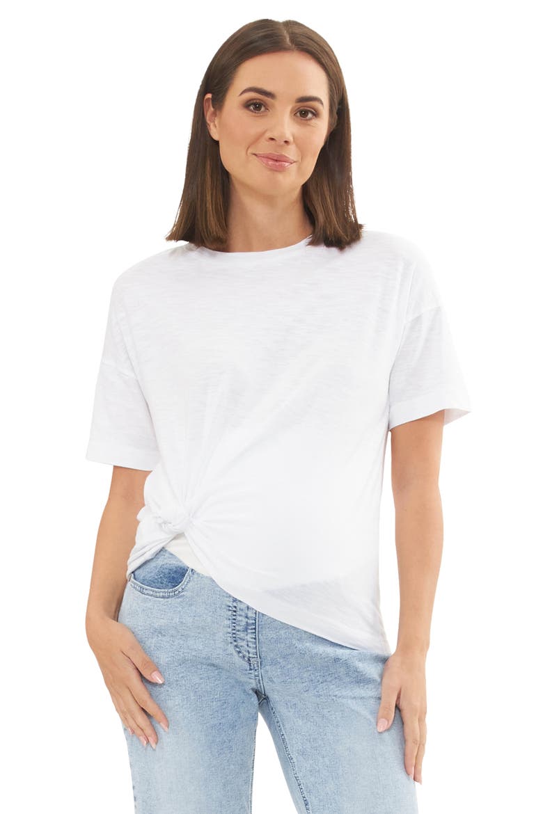 Claud Maternity T-Shirt, Alternate, color, WHITE