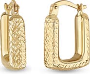 Bony Levy 14K Gold Textured Hoop Earrings