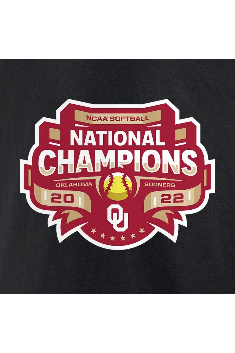 Women's Fanatics Branded Black Oklahoma Sooners 2022 NCAA Softball Women's College World Series Champions Strike V-Neck T-Shirt, Alternate, color, Black
