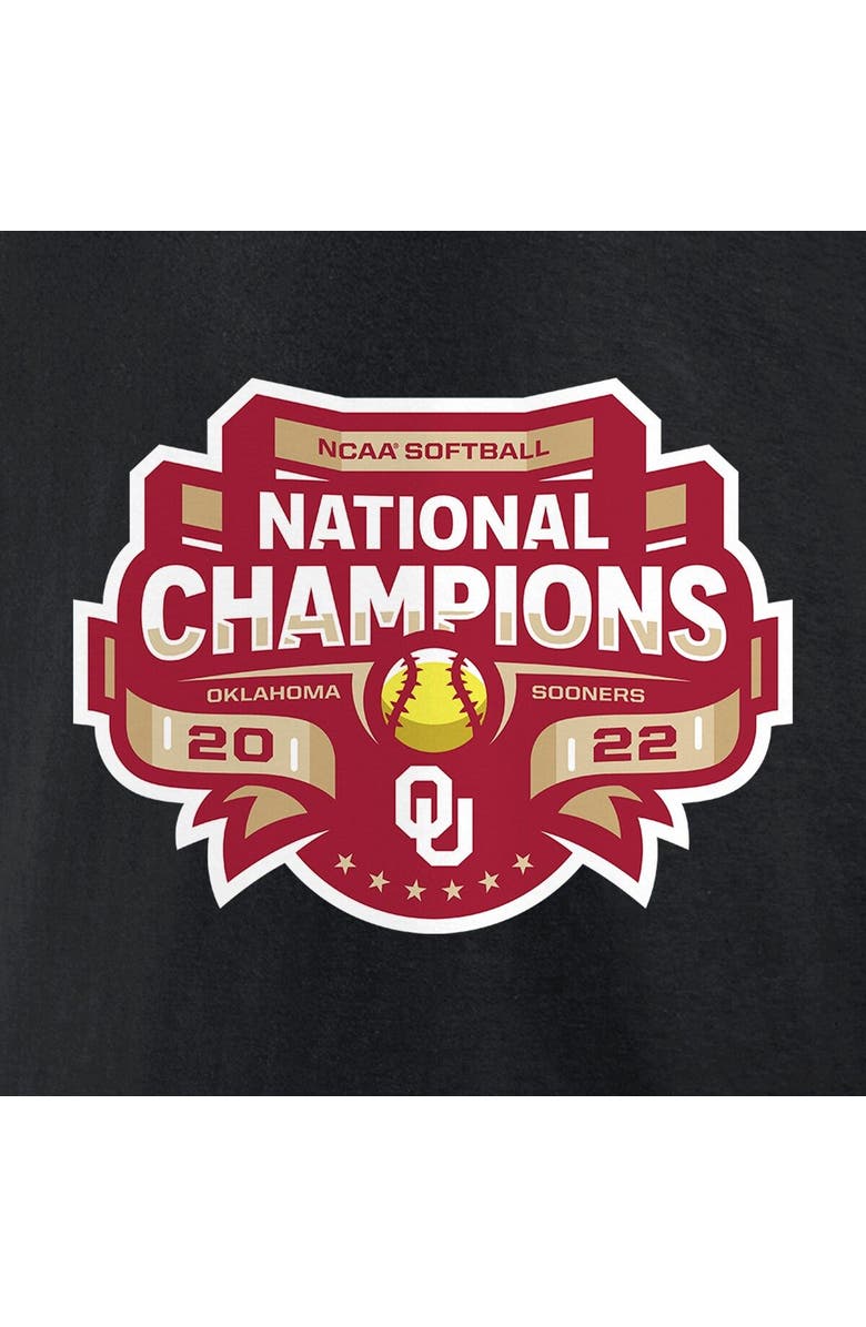 FANATICS Women's Fanatics Branded Black Oklahoma Sooners 2022 NCAA Softball Women's College World Series Champions Strike V-Neck T-Shirt, Alternate, color,