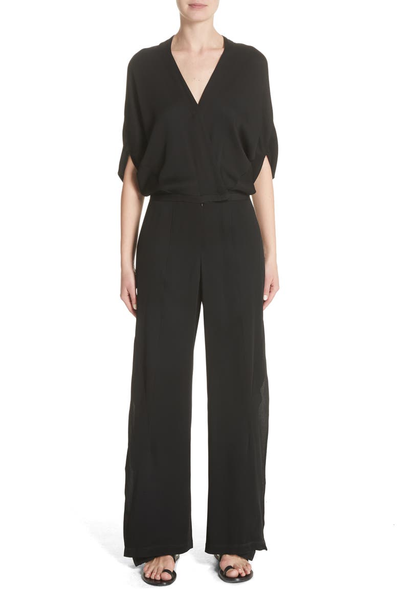 Wide Leg Jumpsuit, Main, color, BLACK