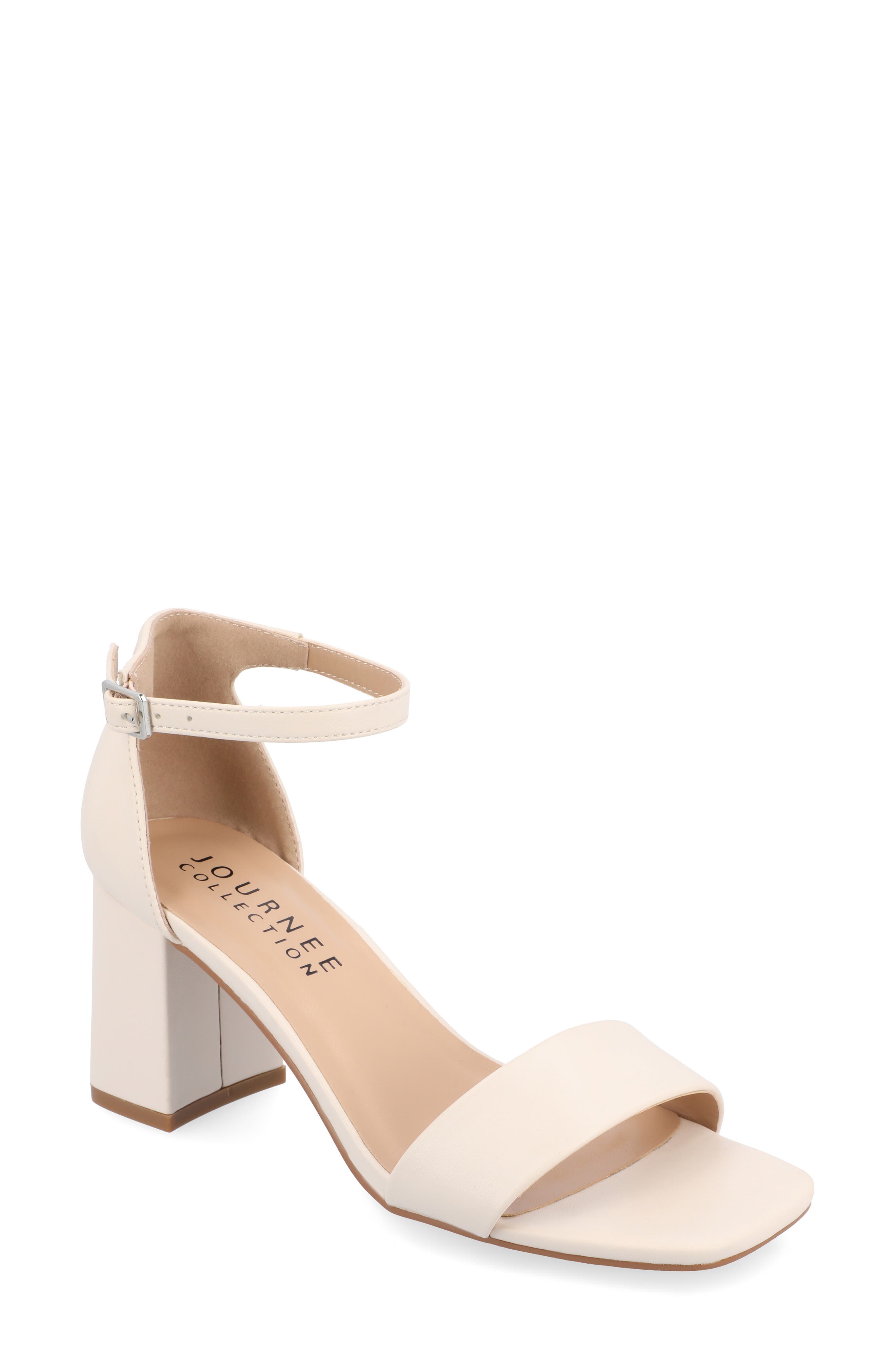 Journee Collection Valenncia SuperNatural Shades Open Square Toe Ankle Strap Sandal