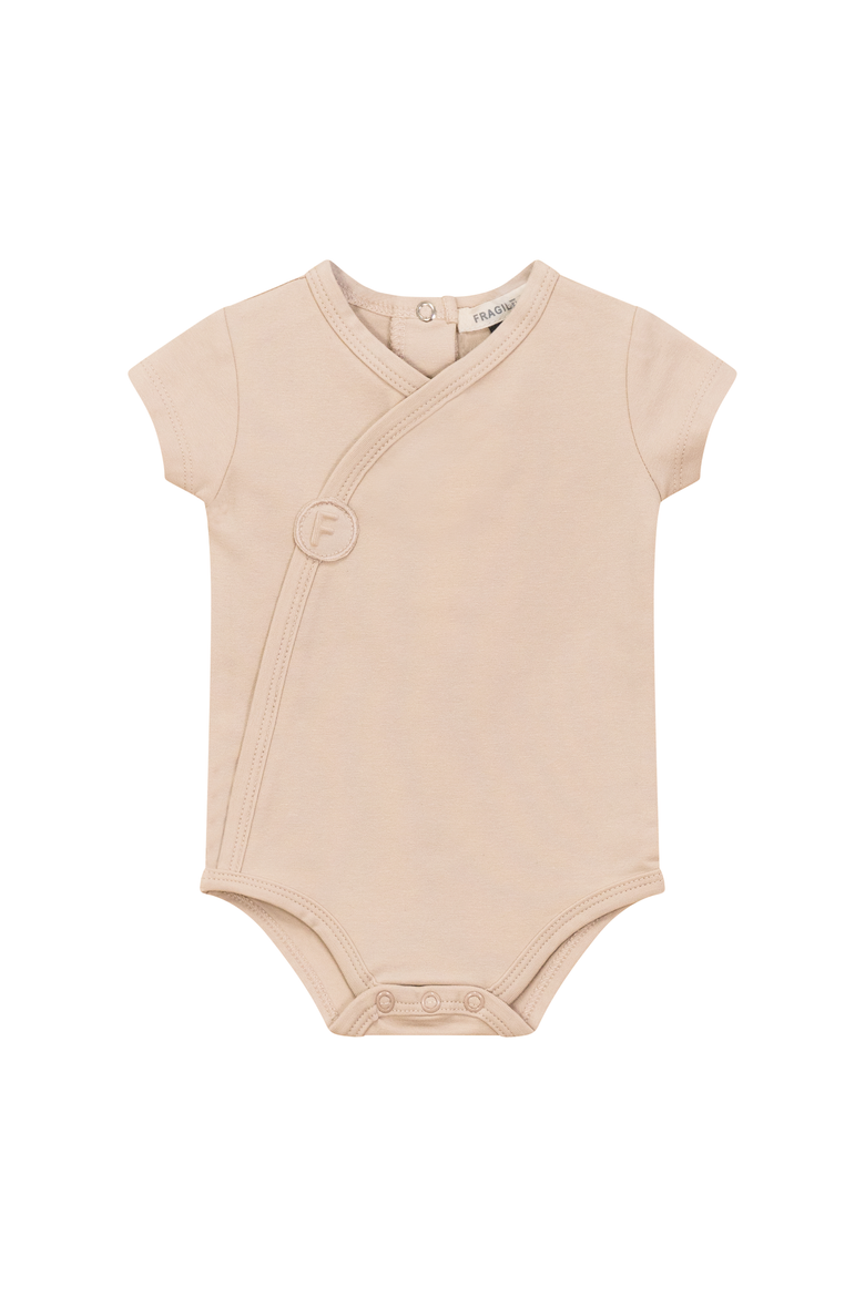 Cotton Spandex Short Wrap Romper, Main, color, Linen