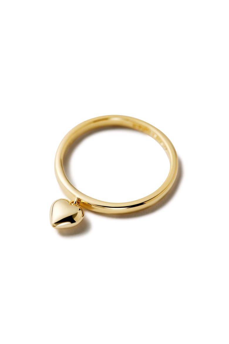 Leia Heart Charm Stackable Ring, Alternate, color, GOLD