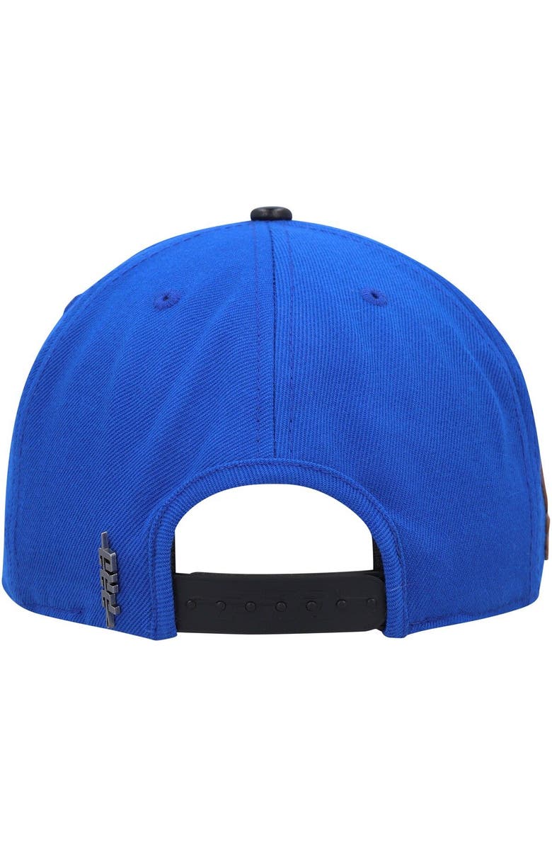 PRO STANDARD Men's Pro Standard  Royal/Black Golden State Warriors Heritage Leather Patch Snapback Hat, Alternate, color, Royal