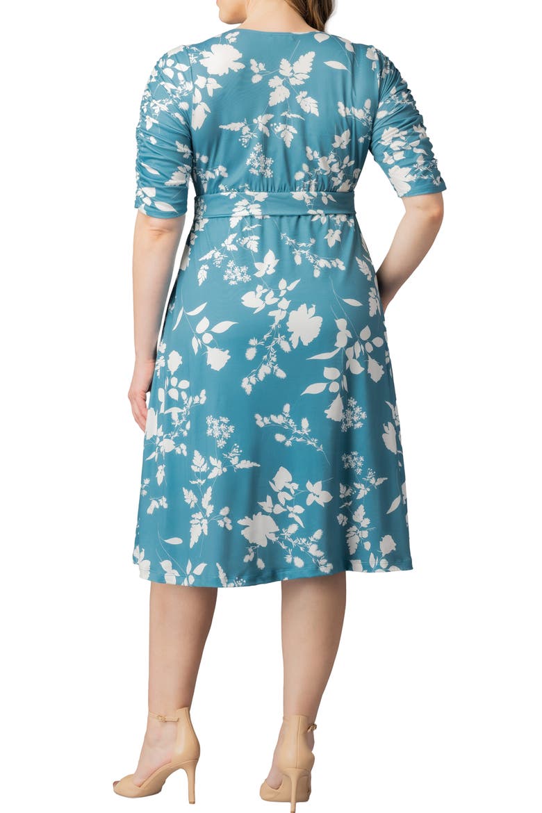 Gabriella Print Jersey A-Line Dress, Alternate, color, AQUA BLOOMS