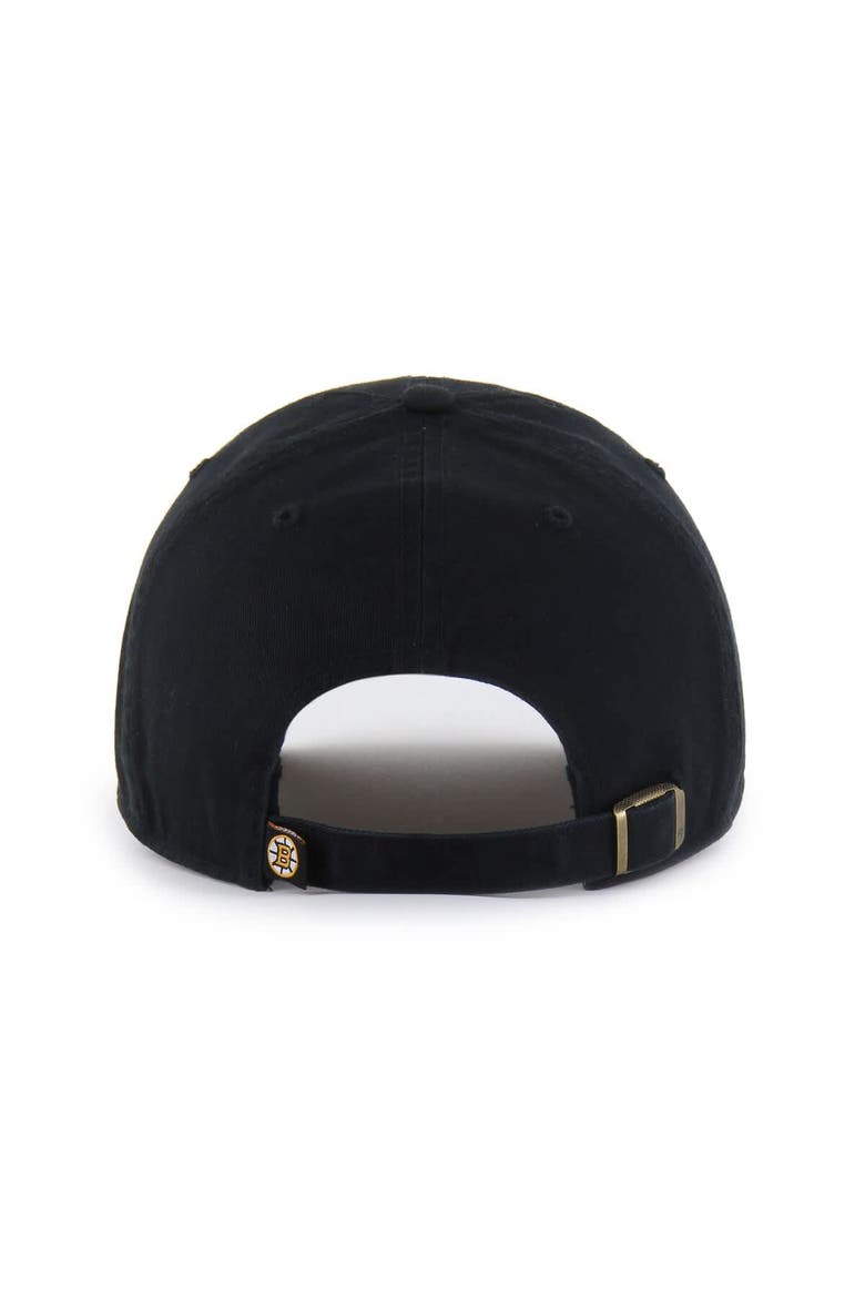 Men's '47  Black Boston Bruins Core Logo Clean Up Adjustable Hat, Alternate, color, Black