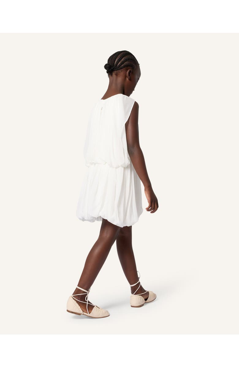 Lanvin Kids Silk Ceremony Dress In Charmeuse, Alternate, color, Optic White
