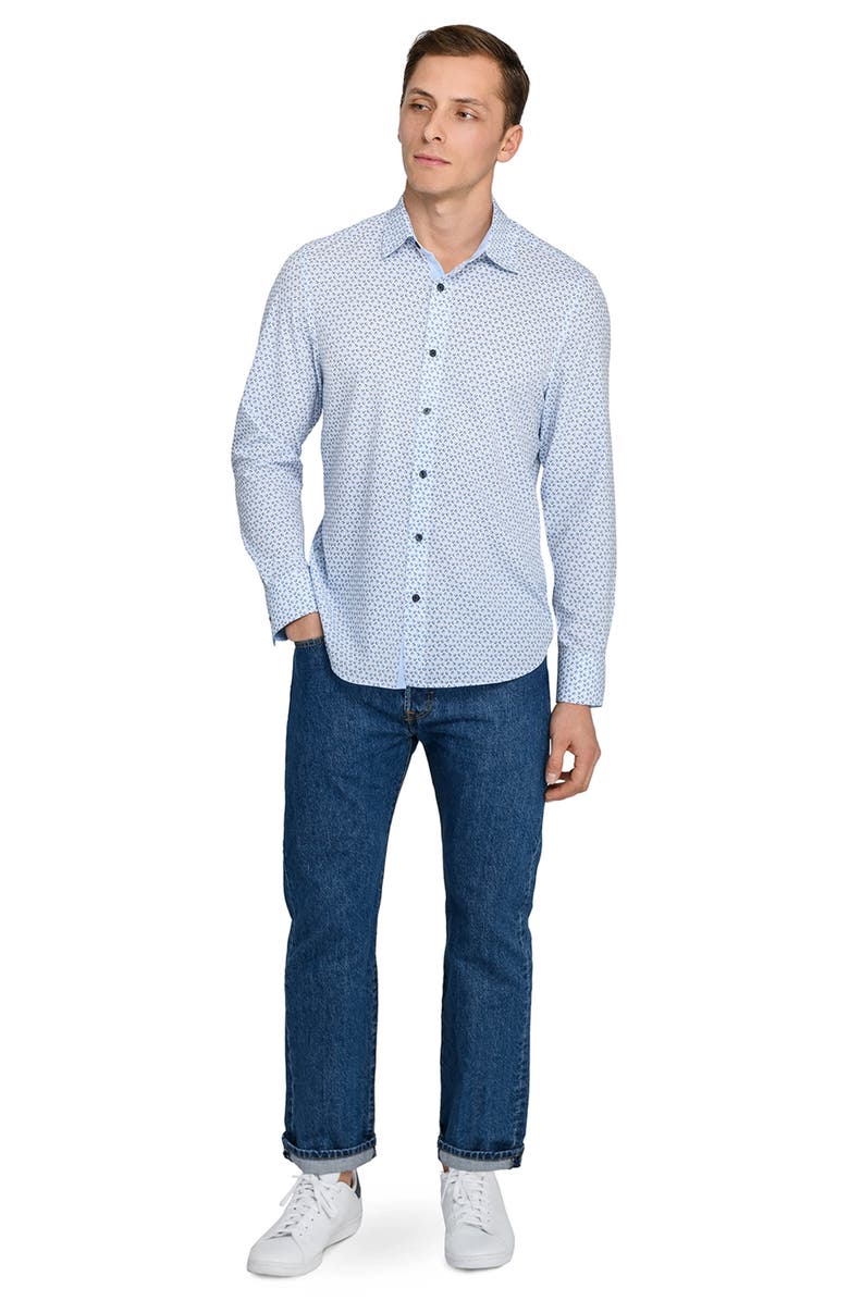 CONSTRUCT Slim Fit Round Geometric Stretch Button-Up Shirt, Alternate, color, 