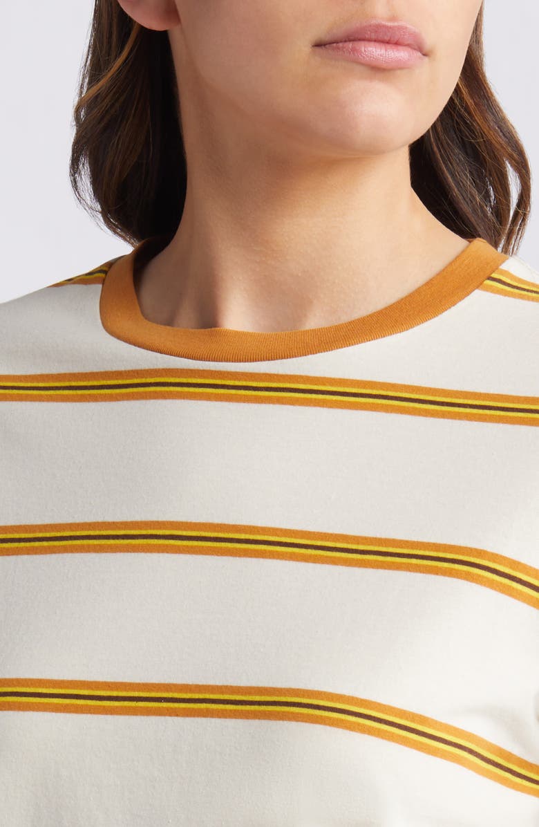 THE GREAT. The Little Stripe Crewneck Cotton T-Shirt, Alternate, color,