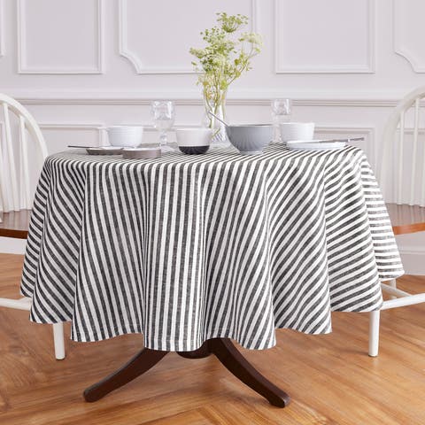 Linen Round Tablecloth - Amalfi Stripe