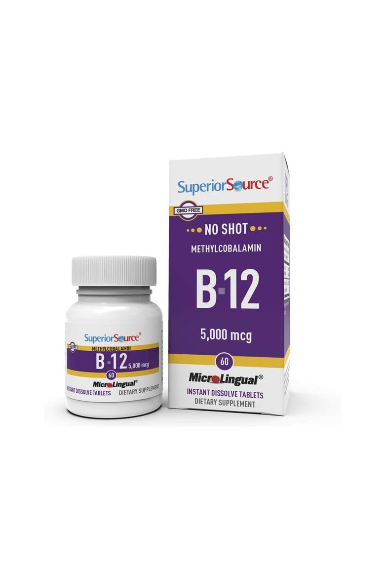 No Shot Vitamin B12 Methylcobalamin MicroLingual Tablets White, Main, color, White