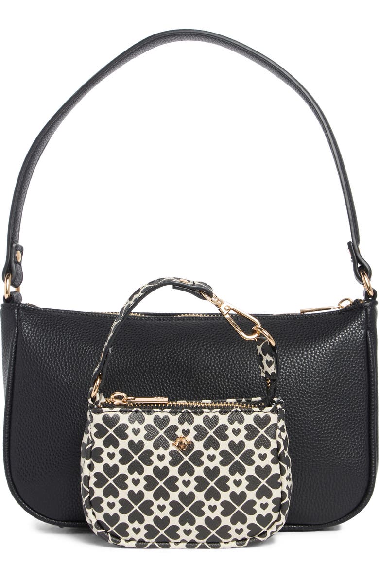 Nanette Lepore Jennah Baguette Shoulder Bag, Alternate, color, Black - Heart Geo Black
