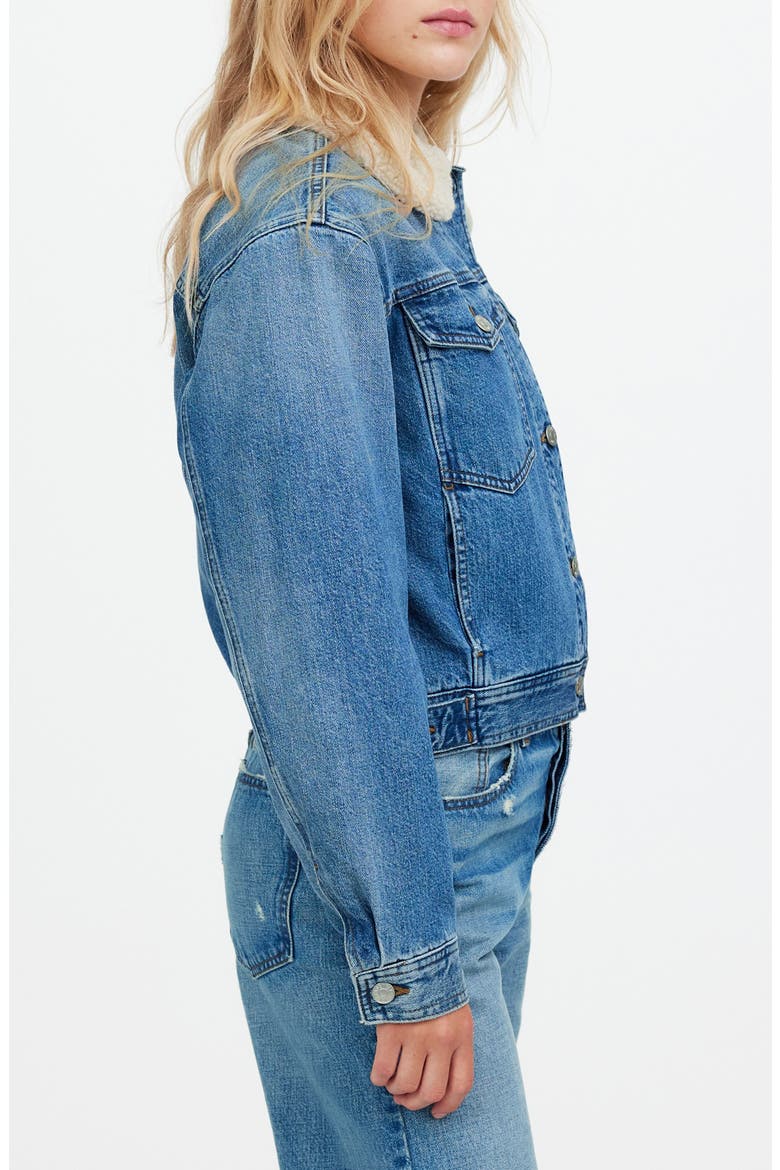 Fleece Collar Jean Jacket, Alternate, color, LANESBORO WASH