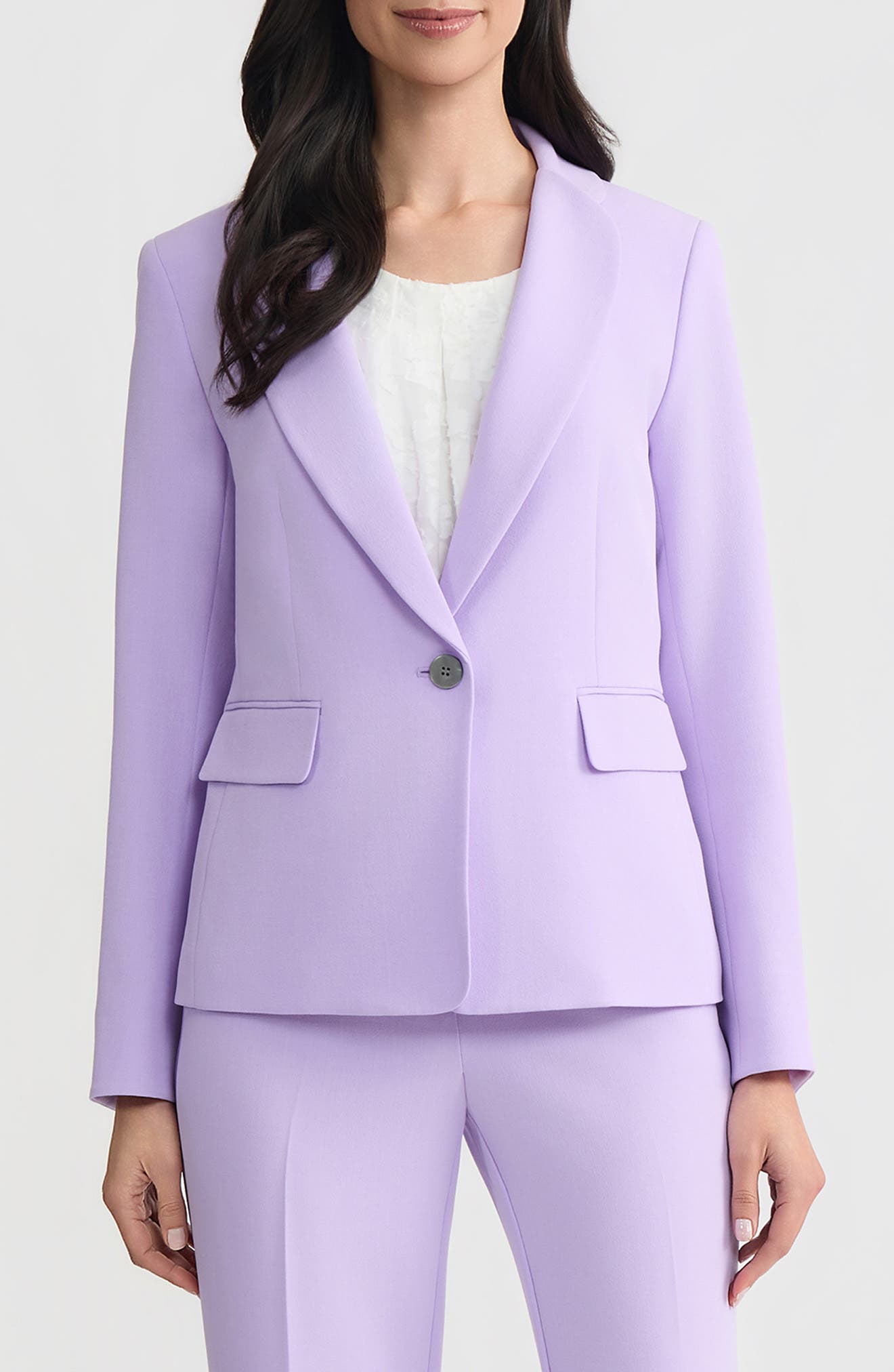 Petal Lapel One-Button Jacket