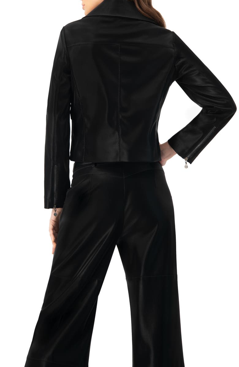 IVONNE High Shine Biker Jacket, Alternate, color, Black