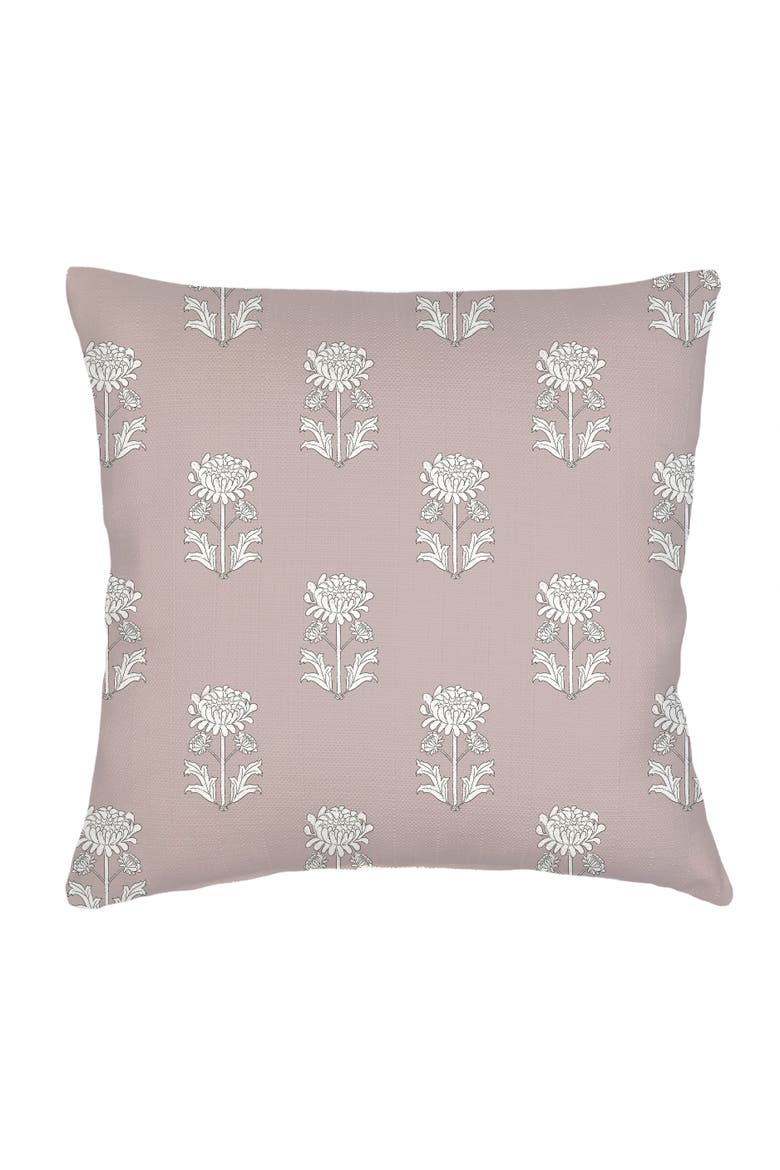 Block Print Linen Euro Pillow with Down Alternative Insert, Main, color, Brown