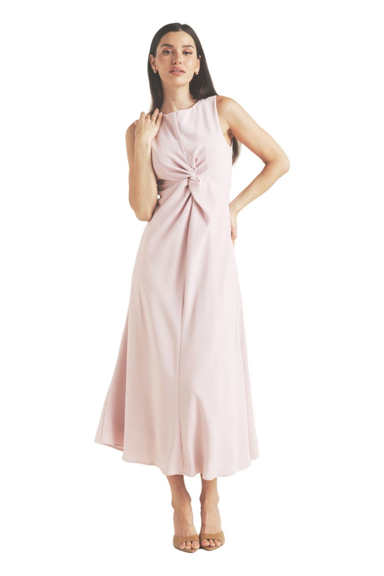 Daphne Knot Detail Sleeveless Midi Dress, Main, color, Lilac