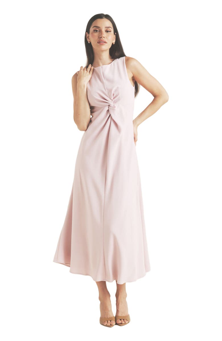 Six Stories Daphne Knot Detail Sleeveless Midi Dress, Main, color, Lilac