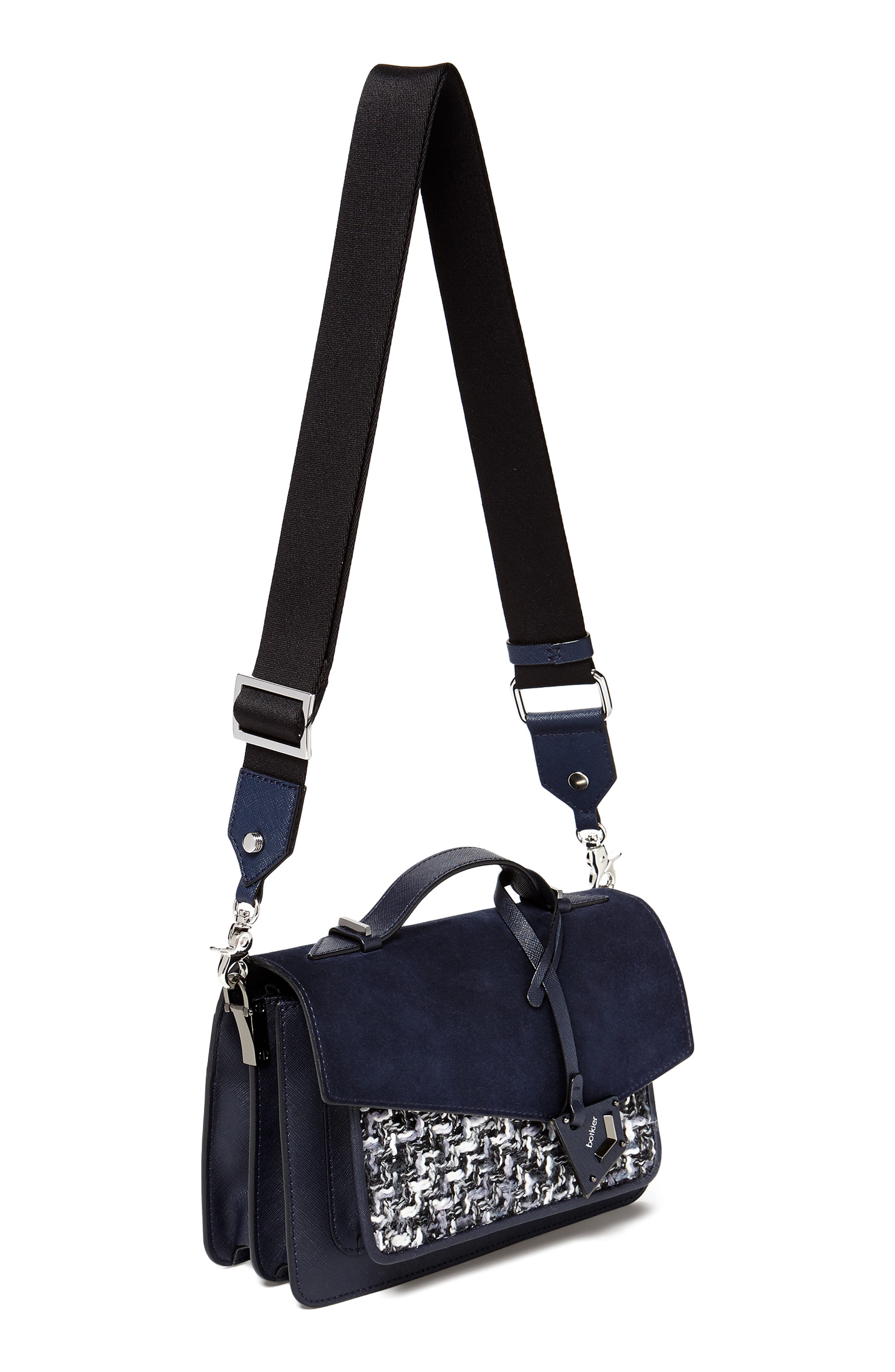 Cobble Hill Calfskin Leather Crossbody Bag, Alternate, color, NAVY TWEED