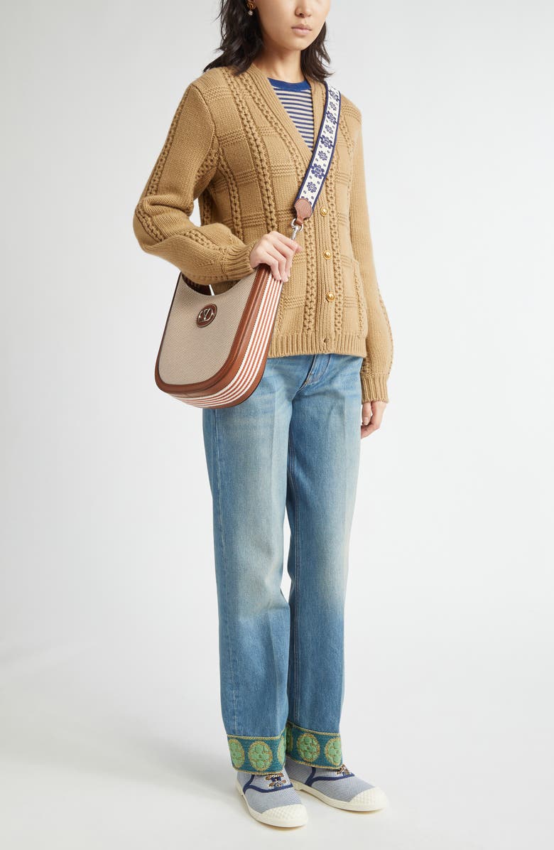 Valentino Garavani Striped Silk Sweater, Alternate, color, 