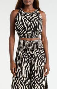 Elan Sleeveless Crop Cover-Up Top