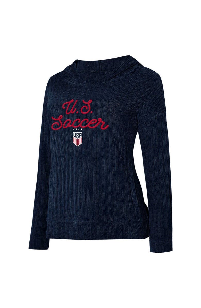 CONCEPTS SPORT Women's Concepts Sport  Navy USWNT Linger Long Sleeve Hooded Top, Main, color, Navy