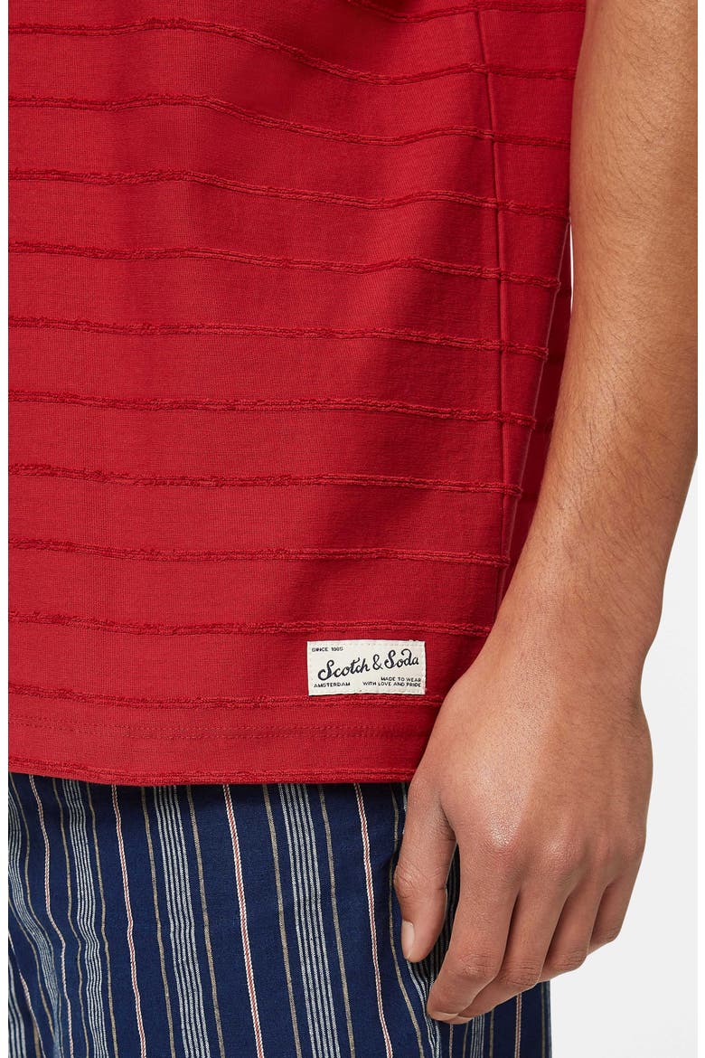 Relaxed Fit Striped Cotton T-Shirt, Alternate, color, ROADSIDE RED