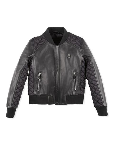 Leather Bomber Crest Boy