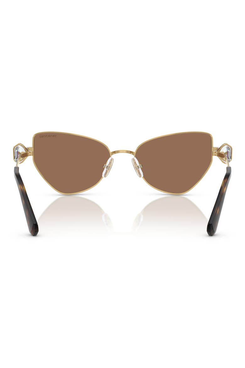 57mm Irregular Butterfly Sunglasses, Alternate, color, GOLD BROWN