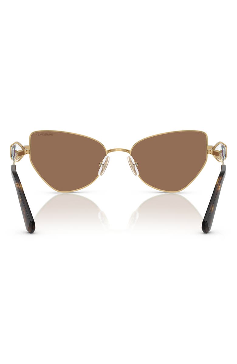 Swarovski 57mm Irregular Butterfly Sunglasses, Alternate, color, Gold Brown