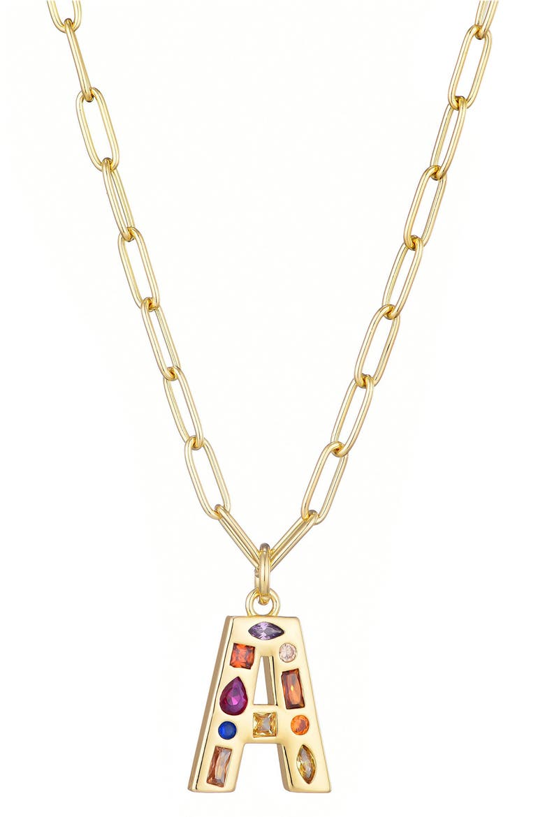 Initial Pendant Necklace, Main, color, GOLD-A