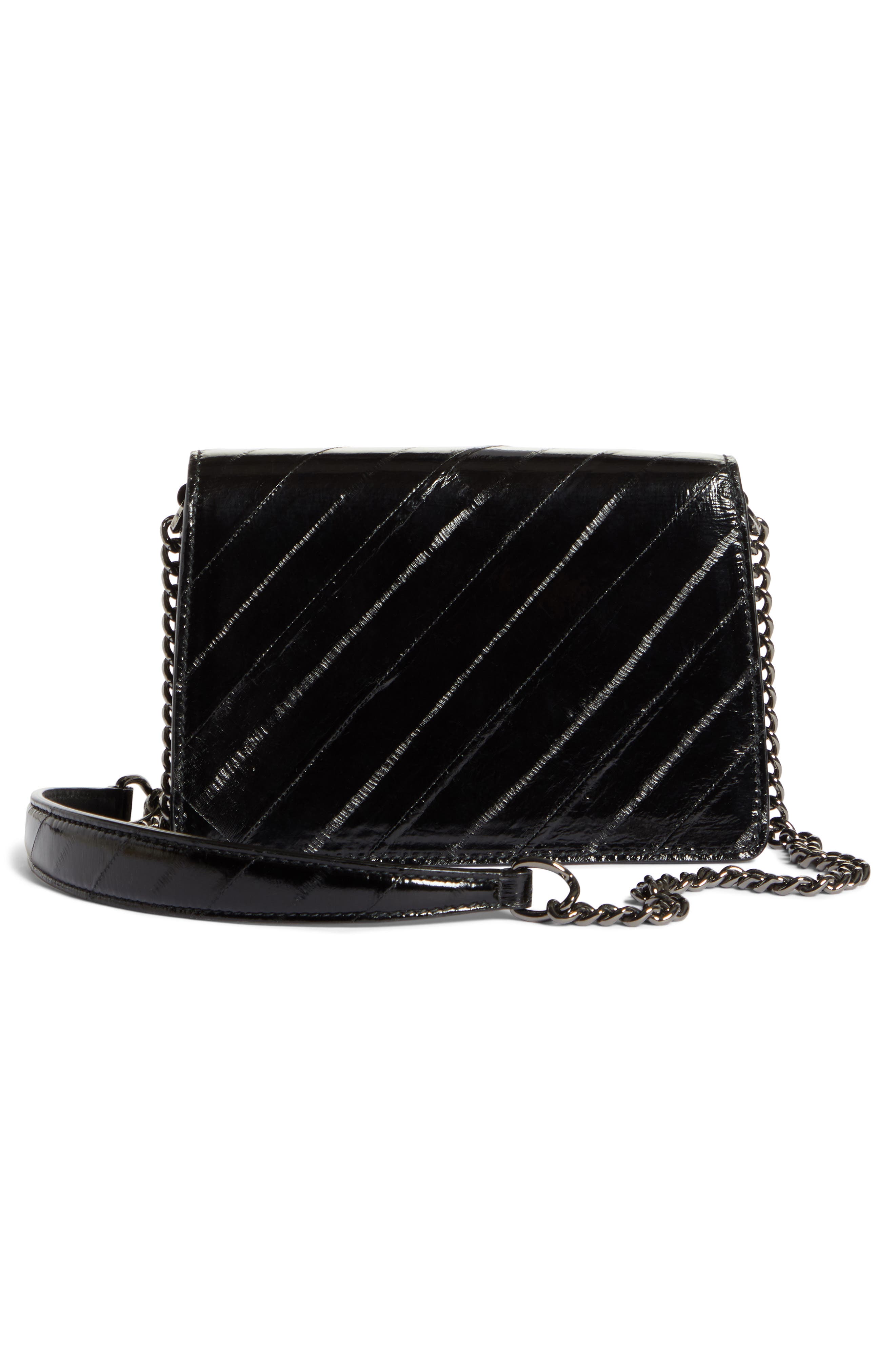 Jimmy Choo Madeline Stripe Eel Skin Crossbody Bag, Alternate, color, 