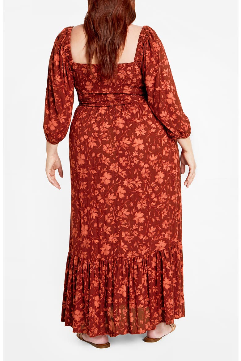 Mckenzie Floral Long Sleeve Maxi Dress, Alternate, color, ORANGE FLORAL