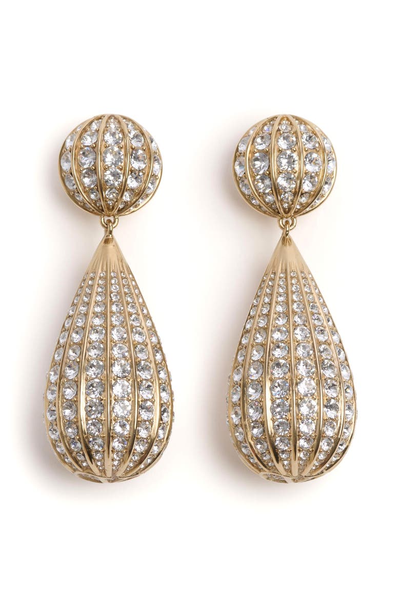 Pavé Drop Earrings, Main, color, GOLD