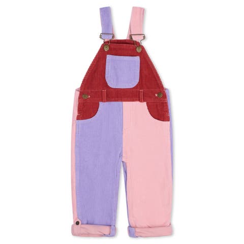 Patchwork Chunky Cord Overalls