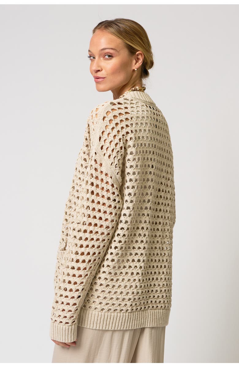 Central Park West Iris Braided Trim Duster, Alternate, color, Taupe