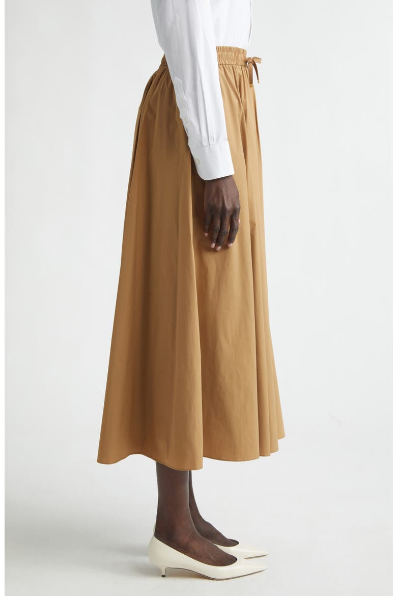 Pleated Stretch Nylon Midi Skirt, Alternate, color, 2157 CAMEL