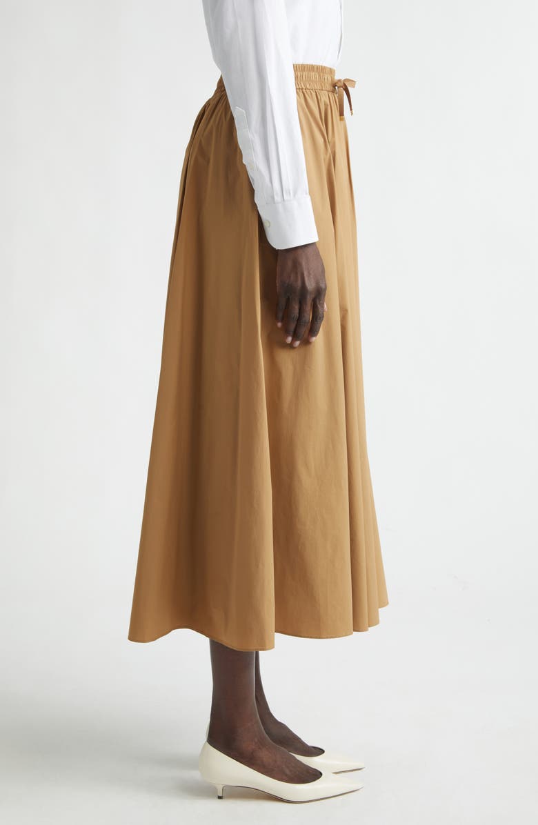 Herno Pleated Stretch Nylon Midi Skirt, Alternate, color, 2157 Camel