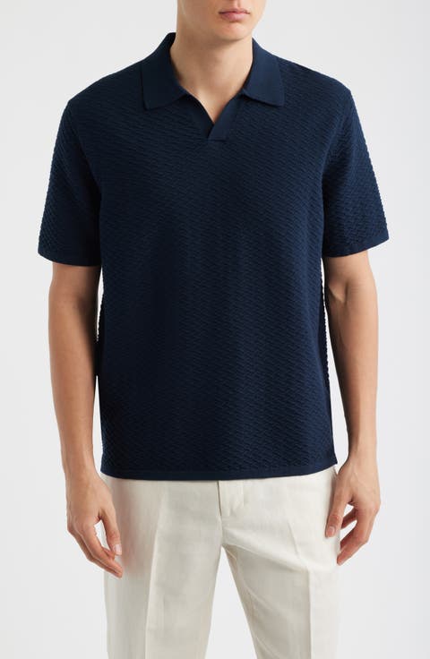 Paul Textured Organic Cotton Knit Polo