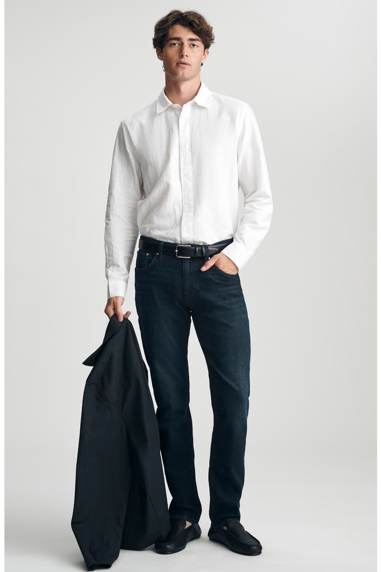 Long Sleeve Linen & Cotton Shirt, Alternate, color, WHITE