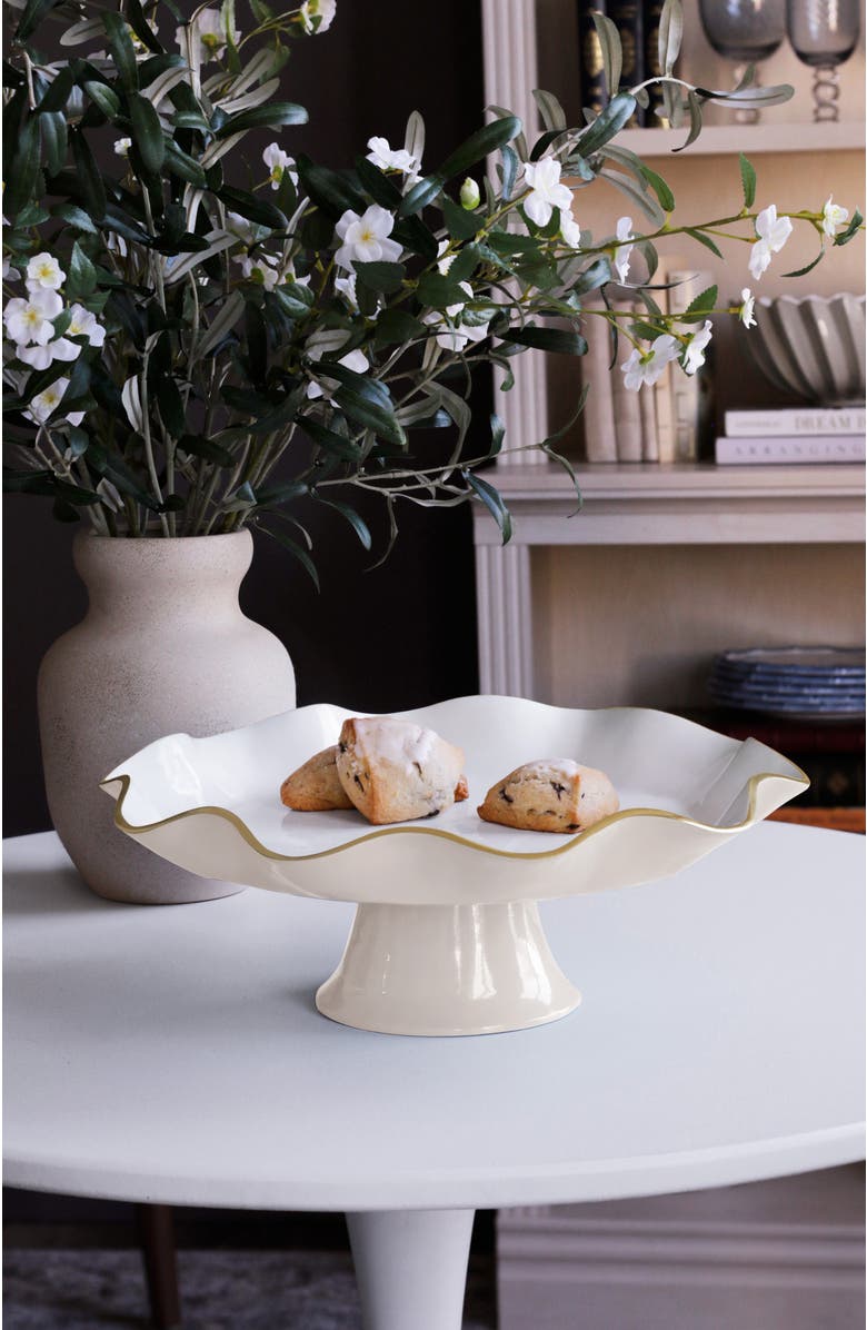 BEATRIZ BALL Collection Encanto Carola Pedestal Cake Plate, Alternate, color, Cream And White