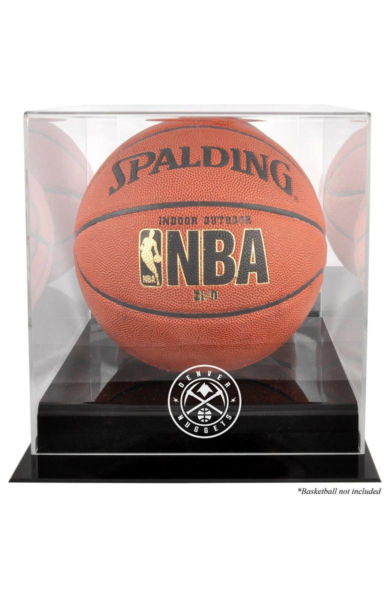 FANATICS AUTHENTIC Denver Nuggets Black Base Team Logo Basketball Display Case with Mirrored Back, Main, color, 