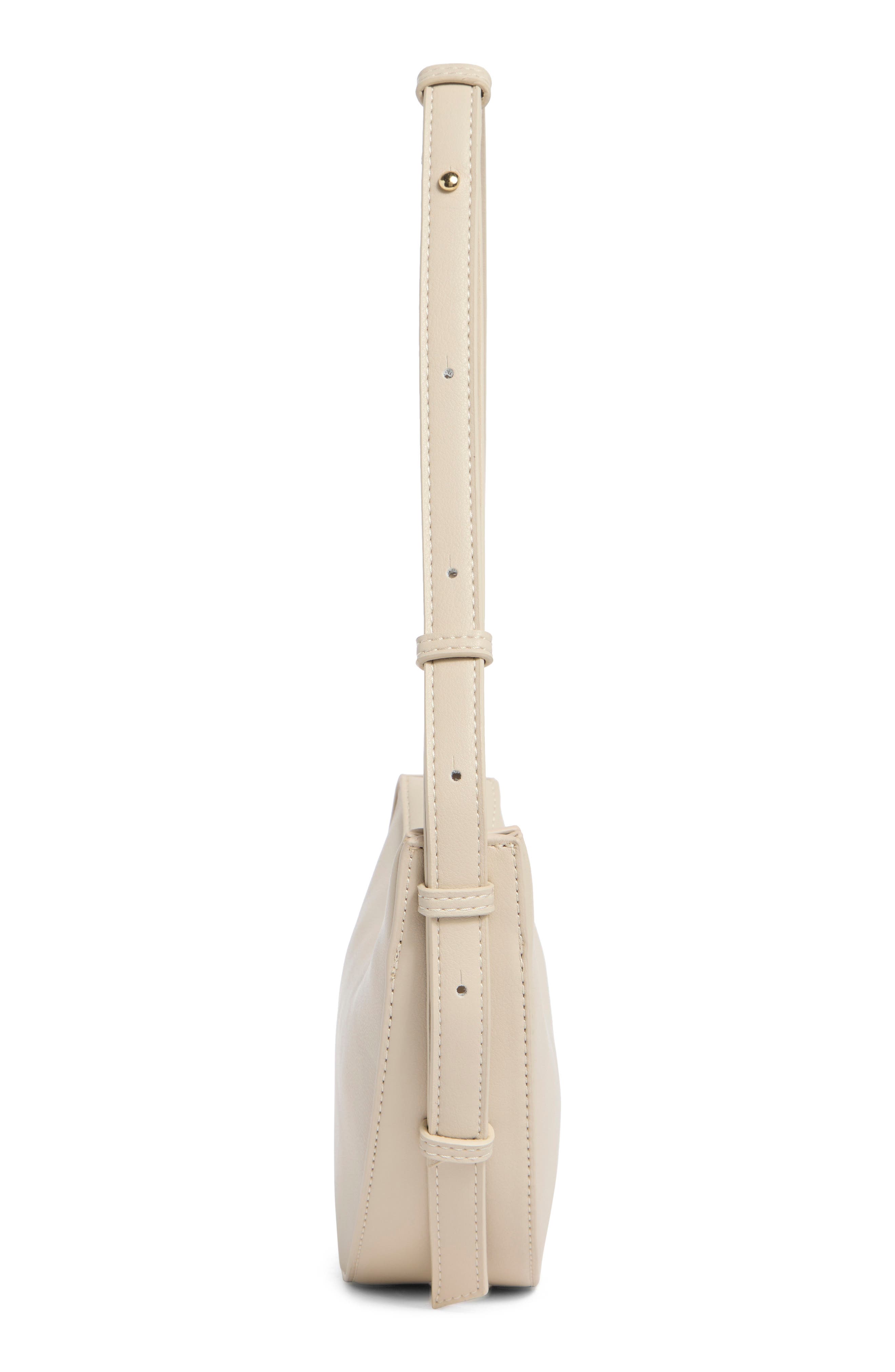 Crescent Shaped Shoulder Bag, Alternate, color, OATMILK
