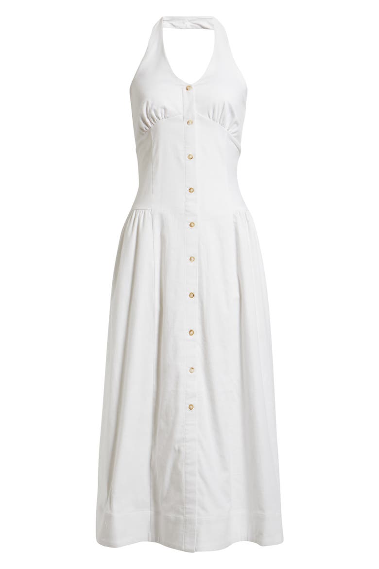 Linen Blend Halter Maxi Dress, Alternate, color, BRIGHT WHITE