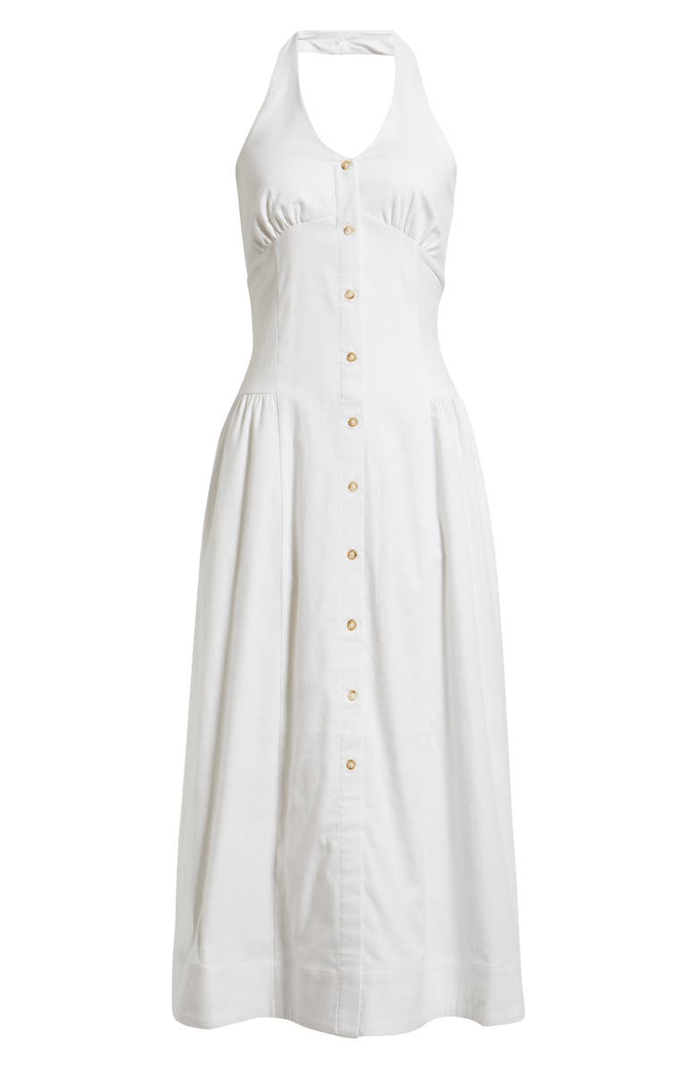 Bernardo Linen Blend Halter Maxi Dress, Main, color, 