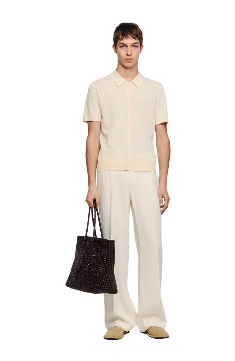 SANDRO Openwork shirt, Alternate, color, Ecru